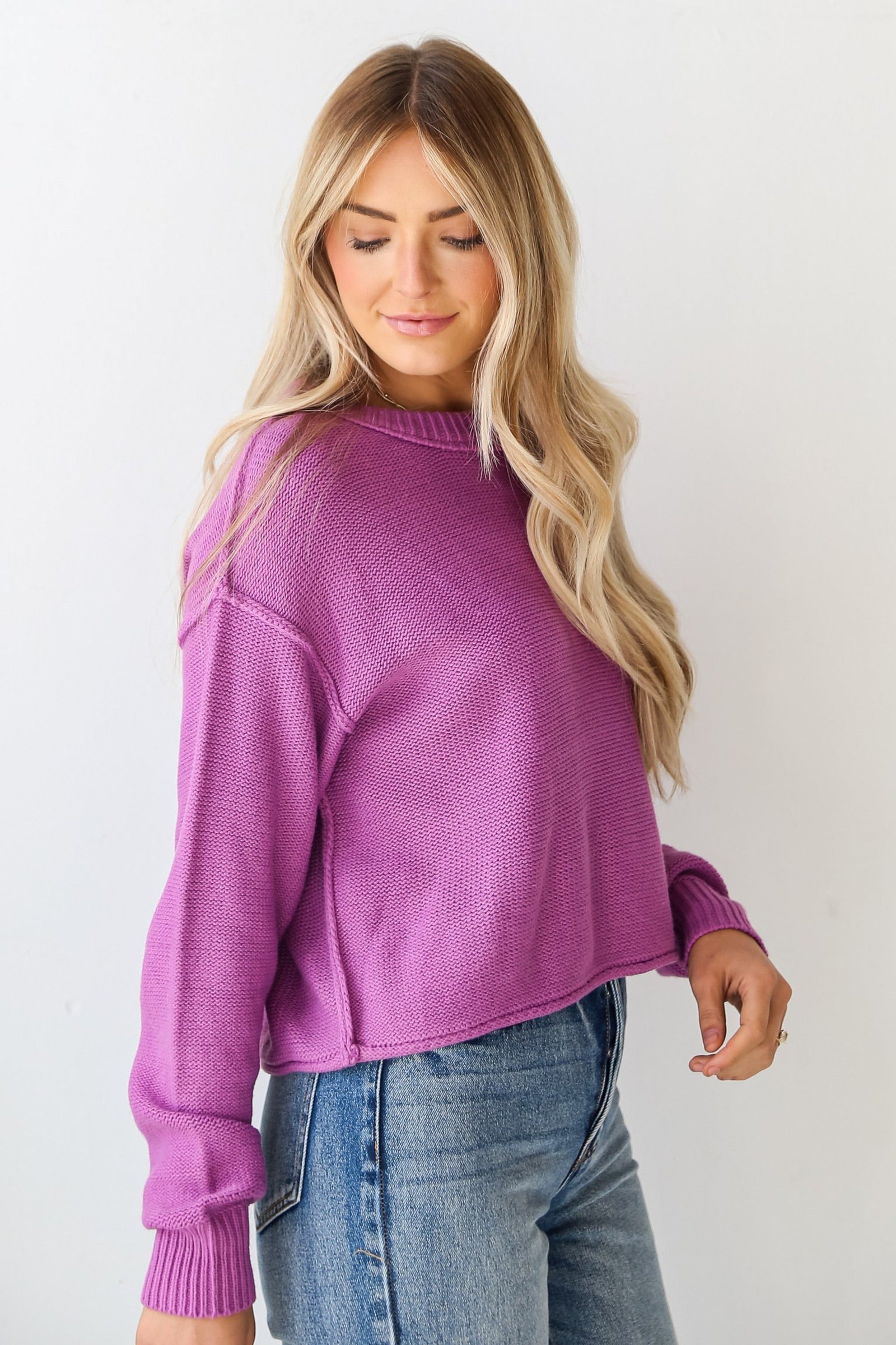 Comfy Moments Purple Oversized Sweater