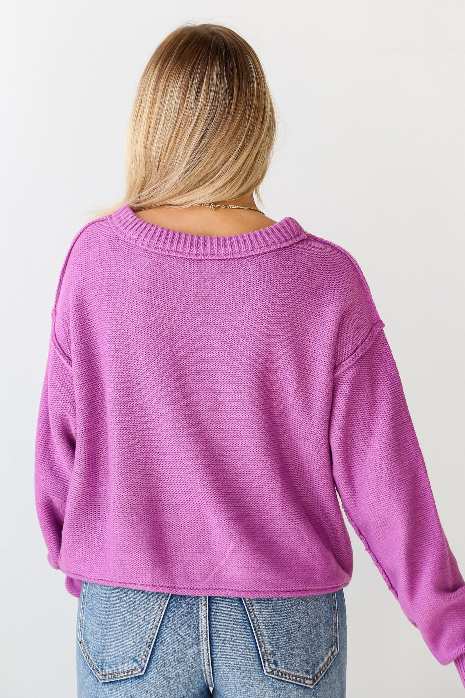 Comfy Moments Purple Oversized Sweater