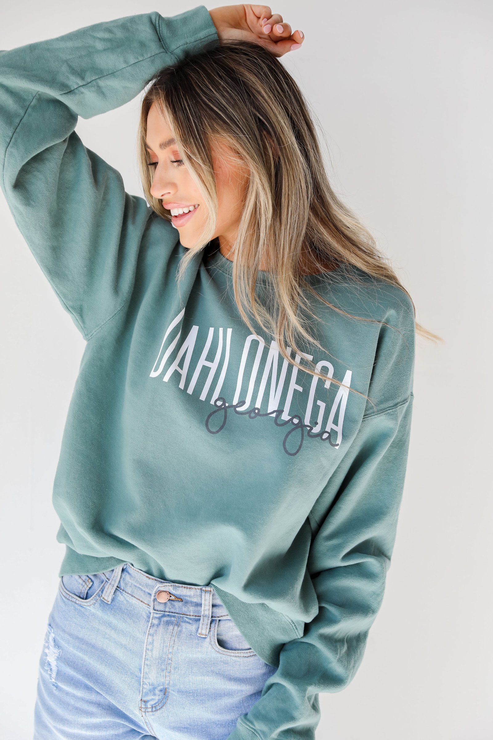 Seafoam Dahlonega Georgia Script Sweatshirt