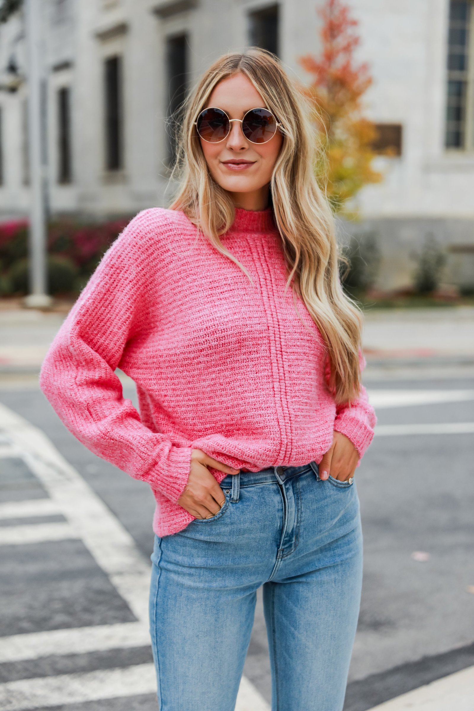 Cuddling Close Pink Oversized Sweater